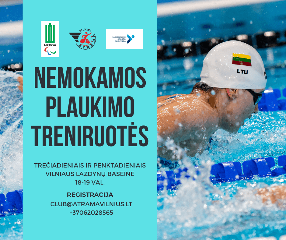 Nemokamos plaukimo treniruotės žmonėms su judėjimo negalia!